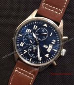 Low Price IWC Big Pilot Replica Day Date Watch SS Blue Automatic 43mm